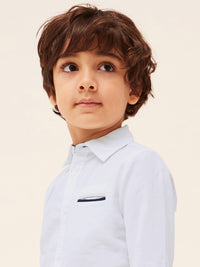 Camisa m/comp. linho tailorin Branco (Branco)  para Menino - Mayoral