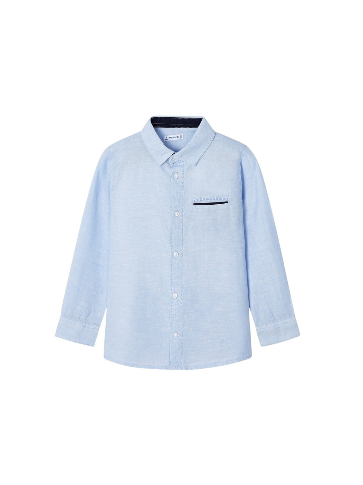 Camisa m/comp. linho tailorin Celeste (Celeste)  para Menino - Mayoral