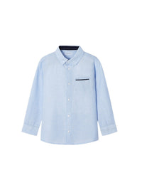 Camisa m/comp. linho tailorin Celeste (Celeste)  para Menino - Mayoral