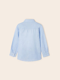 Camisa m/comp. linho tailorin Celeste (Celeste)  para Menino - Mayoral