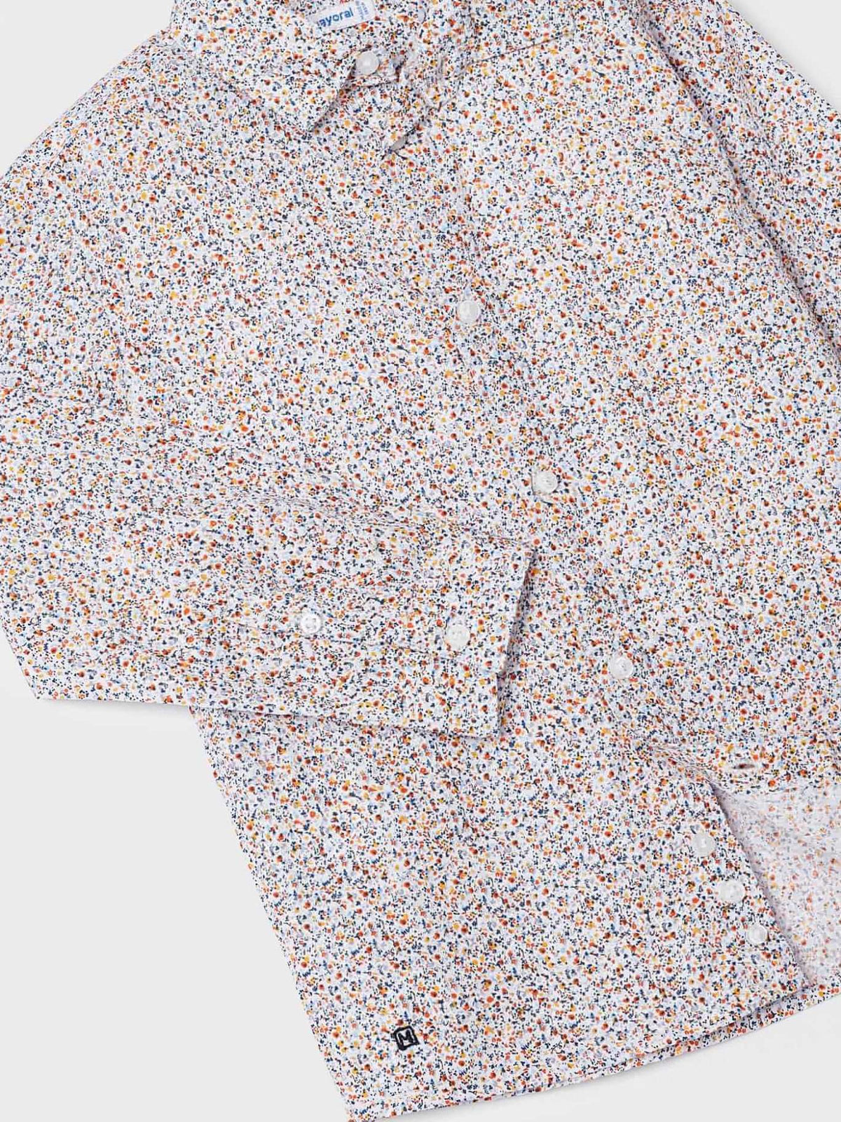 Camisa m/comp. estamp. floral Flores (Laranja)  para Menino - Mayoral