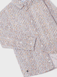 Camisa m/comp. estamp. floral Flores (Laranja)  para Menino - Mayoral