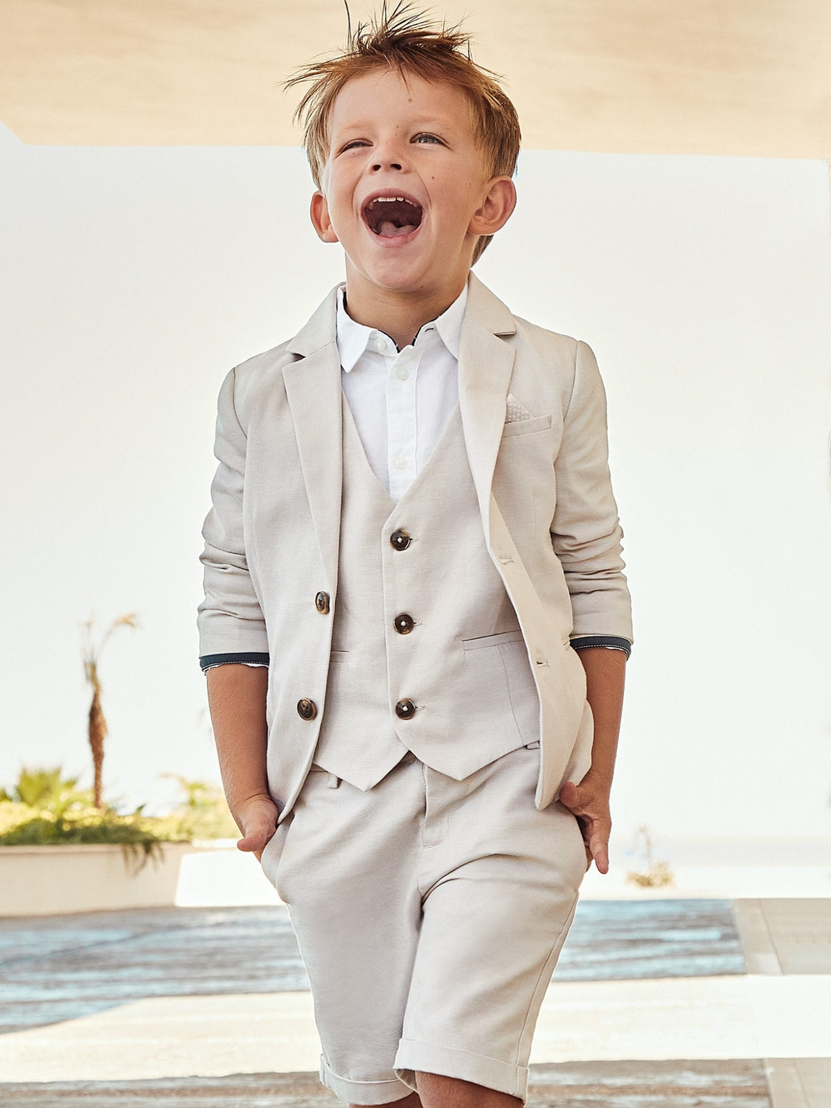 Bermuda tailoring Bege (Bege)  para Menino - Mayoral