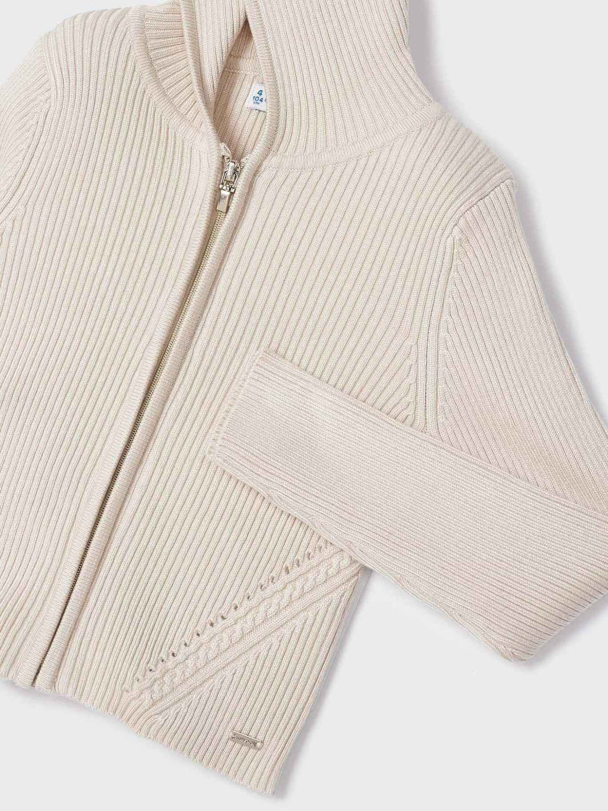 Casaco tricot canelado Aveia (Bege)  para Menina - Mayoral