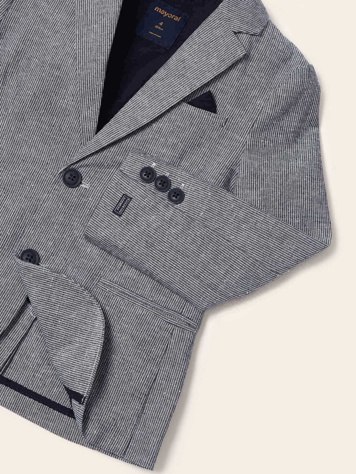 Jaqueta linho tailoring Riscas (Azul)  para Menino - Mayoral