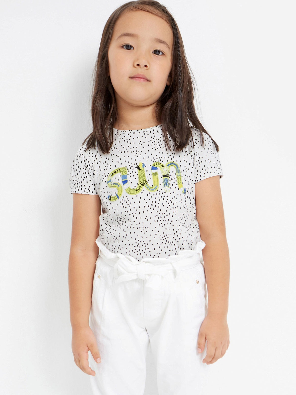 Calça slouchy Branco (Branco)  para Menina - Mayoral