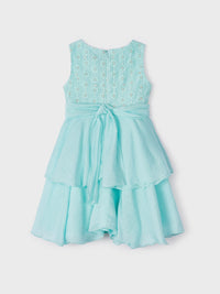 Vestido bordado Água (Verde Água)  para Menina - Mayoral