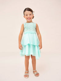 Vestido bordado Água (Verde Água)  para Menina - Mayoral
