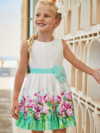Vestido orla Água (Verde Água)  para Menina - Mayoral