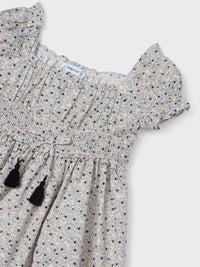 Vestido estampado Amêndoa (Bege)  para Menina - Mayoral
