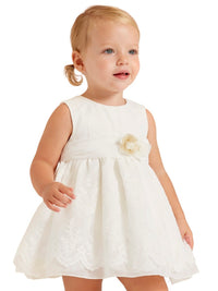 Vestido organza bordado Branco (Branco)  para Bebé Menina - Abel & Lula