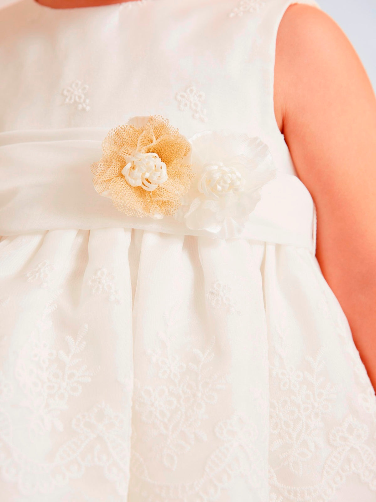 Vestido organza bordado Branco (Branco)  para Bebé Menina - Abel & Lula