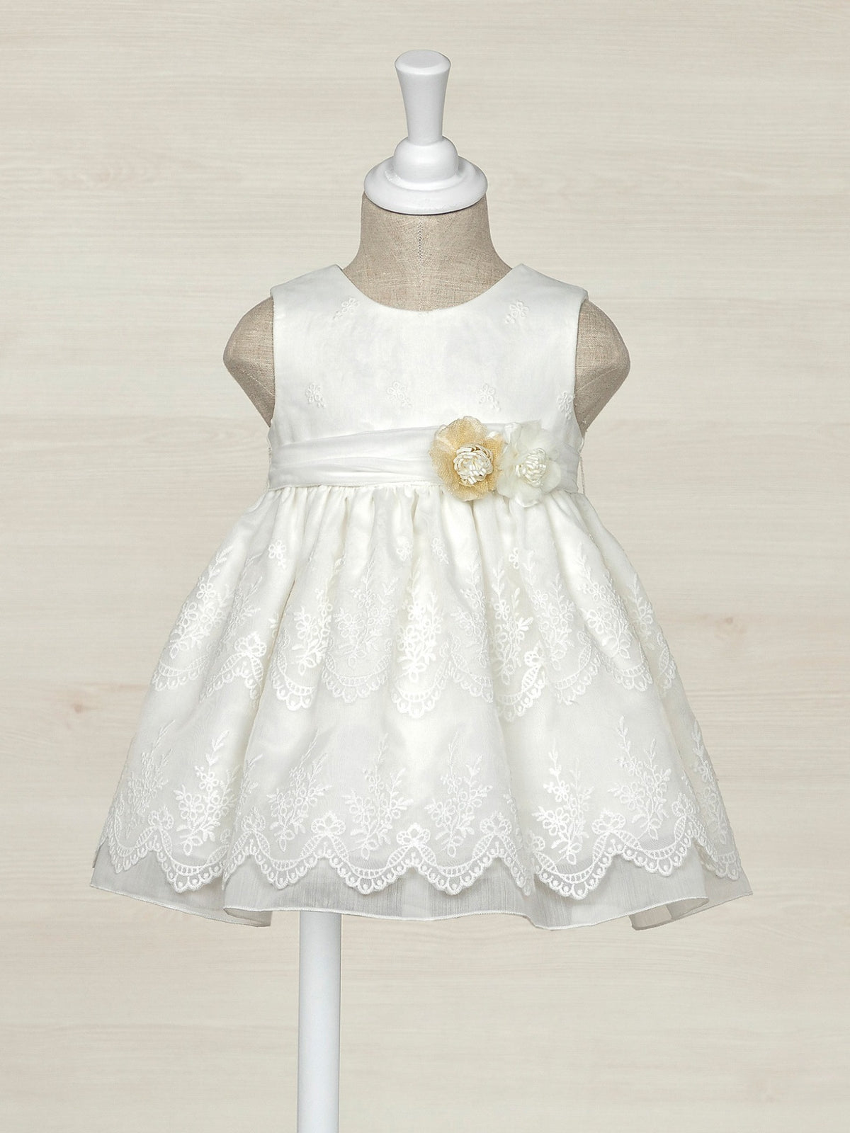 Vestido organza bordado Branco (Branco)  para Bebé Menina - Abel & Lula