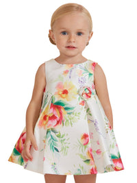 Vestido mikado estampado Morango (Vermelho)  para Bebé Menina - Abel & Lula