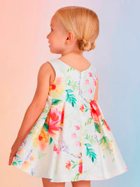 Vestido mikado estampado Morango (Vermelho)  para Bebé Menina - Abel & Lula