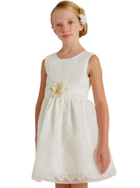 Vestido organza bordado Branco (Branco)  para Menina - Abel & Lula
