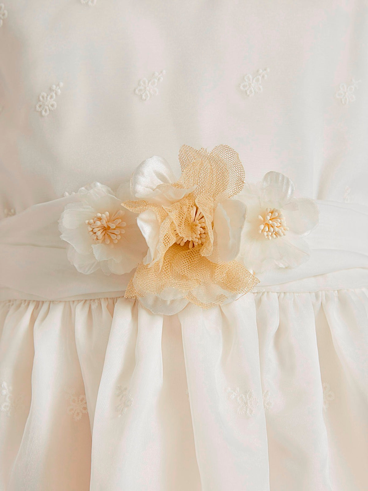 Vestido organza bordado Branco (Branco)  para Menina - Abel & Lula