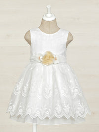 Vestido organza bordado Branco (Branco)  para Menina - Abel & Lula