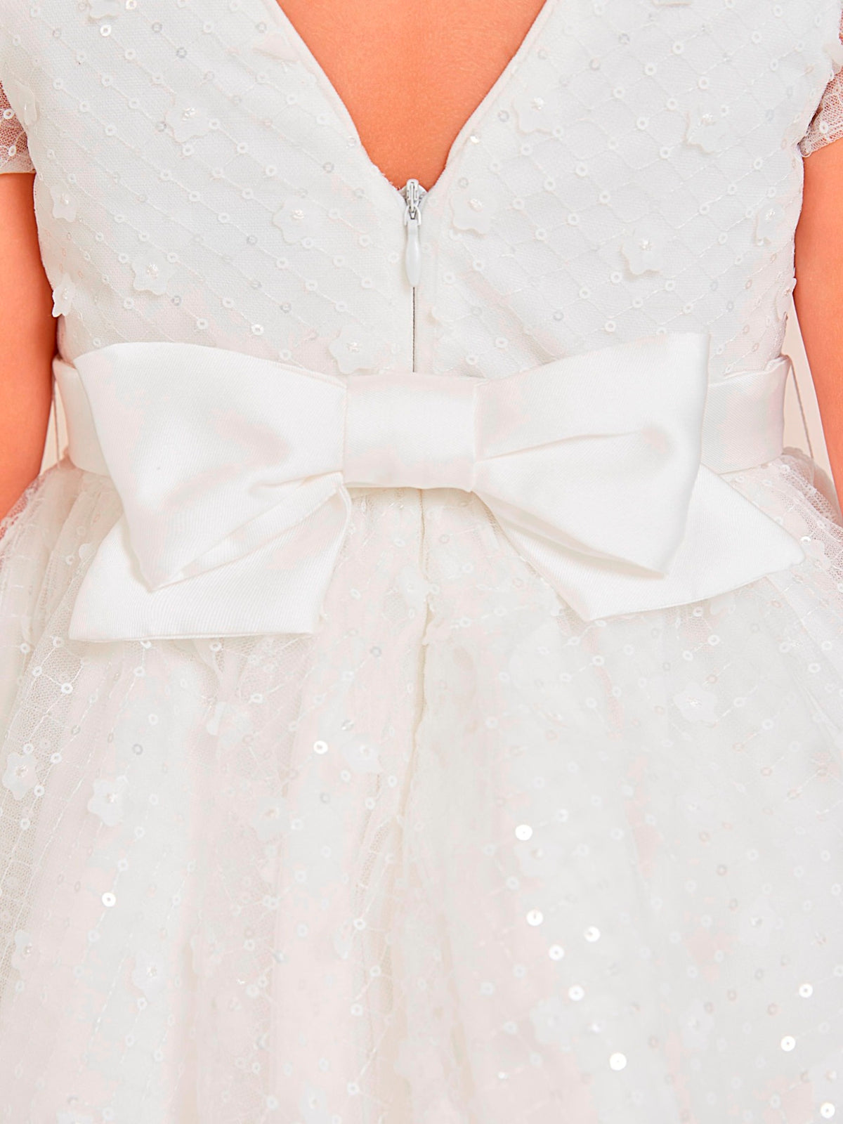 Vestido tule lantejoulas Branco (Branco)  para Menina - Abel & Lula