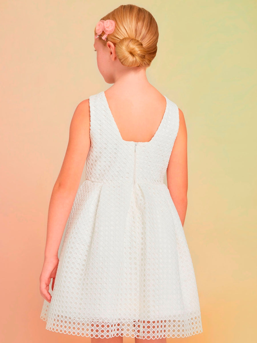 Vestido guipur Branco (Branco)  para Menina - Abel & Lula