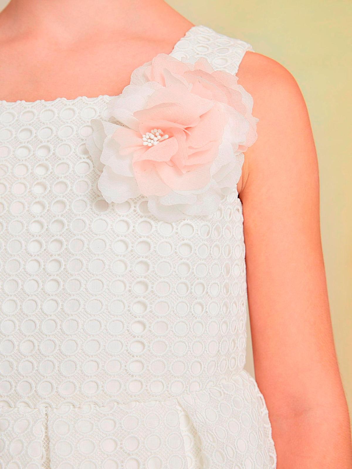 Vestido guipur Branco (Branco)  para Menina - Abel & Lula