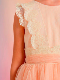 Vestido tule plumeti Nectar (Salmão)  para Menina - Abel & Lula