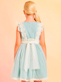 Vestido tule plumeti Anis (Verde Água)  para Menina - Abel & Lula