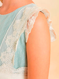 Vestido tule plumeti Anis (Verde Água)  para Menina - Abel & Lula