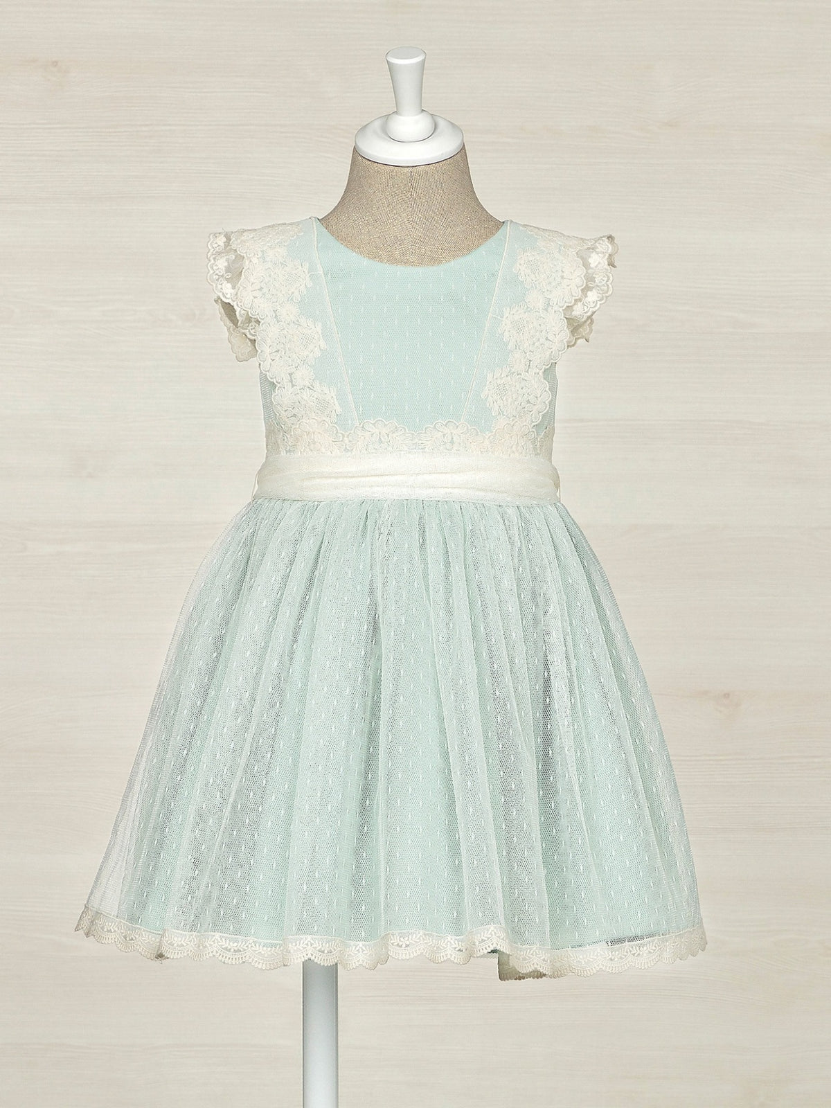 Vestido tule plumeti Anis (Verde Água)  para Menina - Abel & Lula