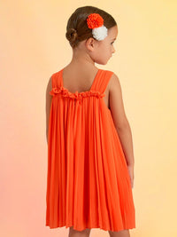 Vestido plissado Toranja (Laranja Outono)  para Menina - Abel & Lula