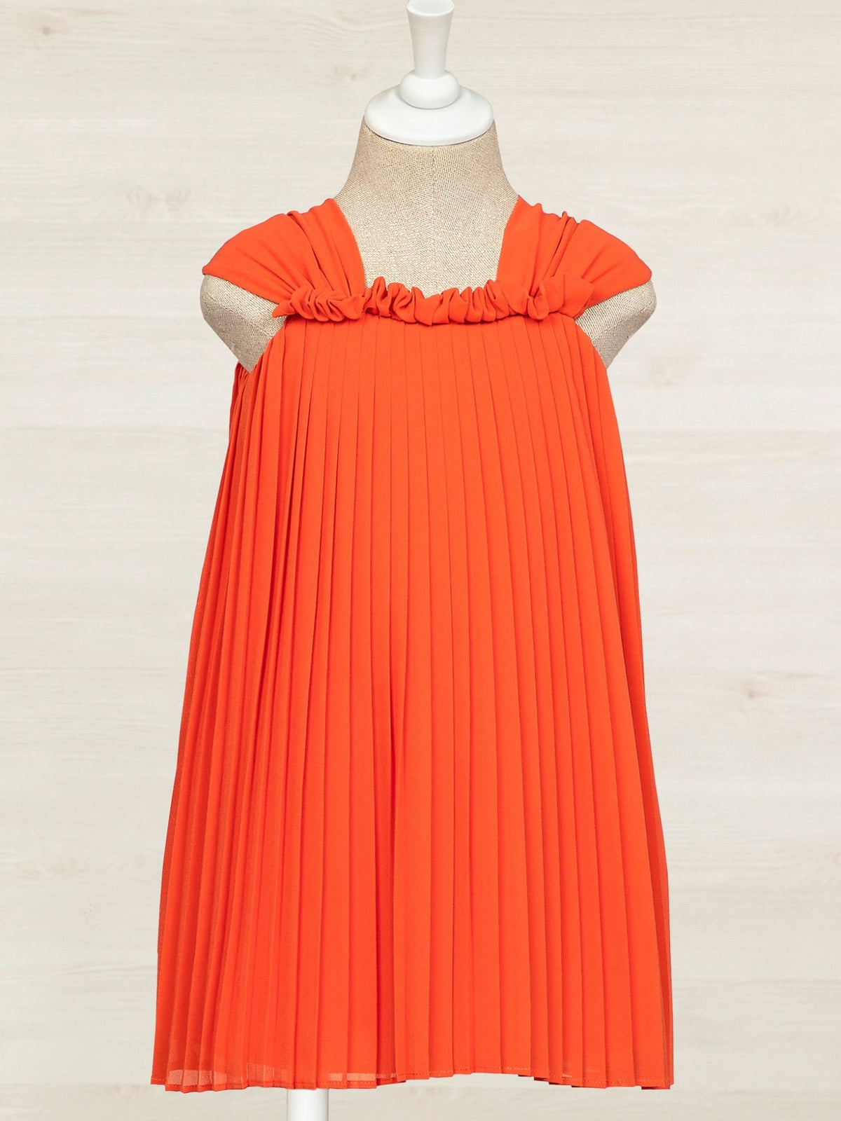 Vestido plissado Toranja (Laranja Outono)  para Menina - Abel & Lula