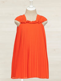 Vestido plissado Toranja (Laranja Outono)  para Menina - Abel & Lula