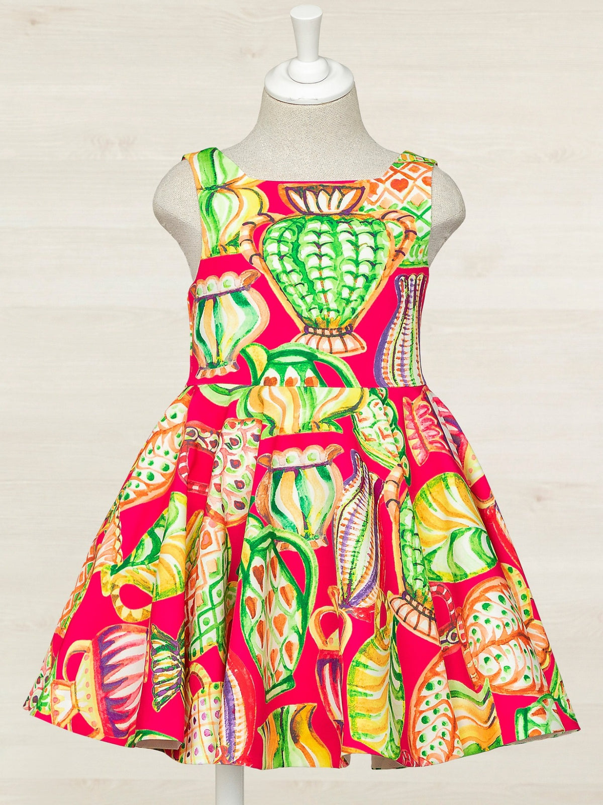 Vestido crepe estampado Morango (Vermelho)  para Menina - Abel & Lula
