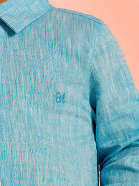 Camisa m/comp. mescla Celeste (Celeste)  para Bebé Menino - Abel & Lula