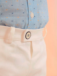 Calça saten Branco (Branco)  para Bebé Menino - Abel & Lula