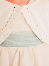 Casaco bolero tricot Crú (Creme / Pérola)  para Bebé Menina - Abel & Lula