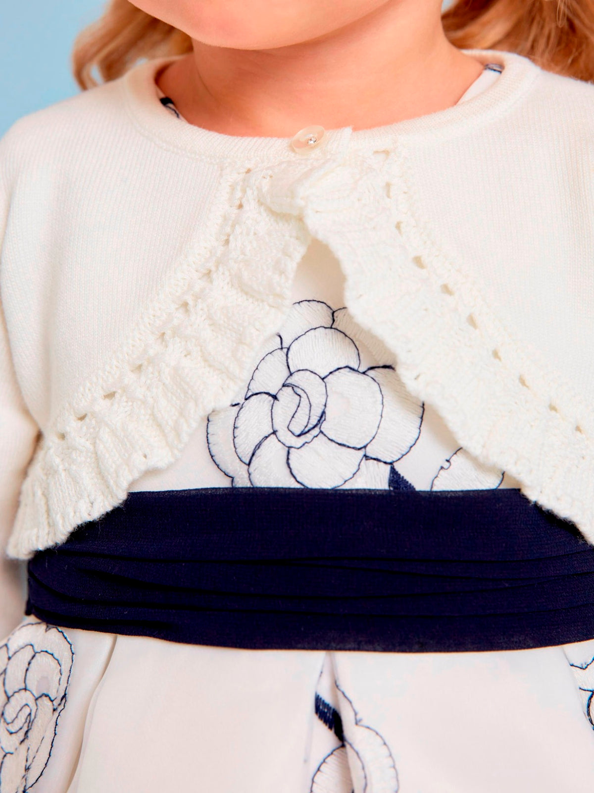 Casaco bolero tricot Branco (Branco)  para Bebé Menina - Abel & Lula