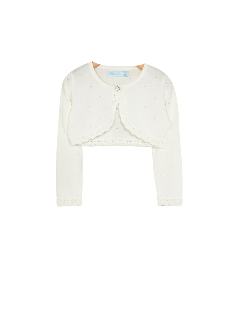 Casaco bolero tricot Branco (Branco)  para Menina - Abel & Lula