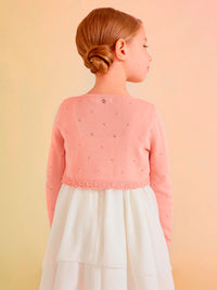 Casaco bolero tricot Rosa (Rosa)  para Menina - Abel & Lula