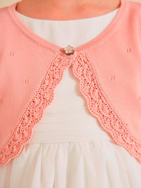 Casaco bolero tricot Rosa (Rosa)  para Menina - Abel & Lula