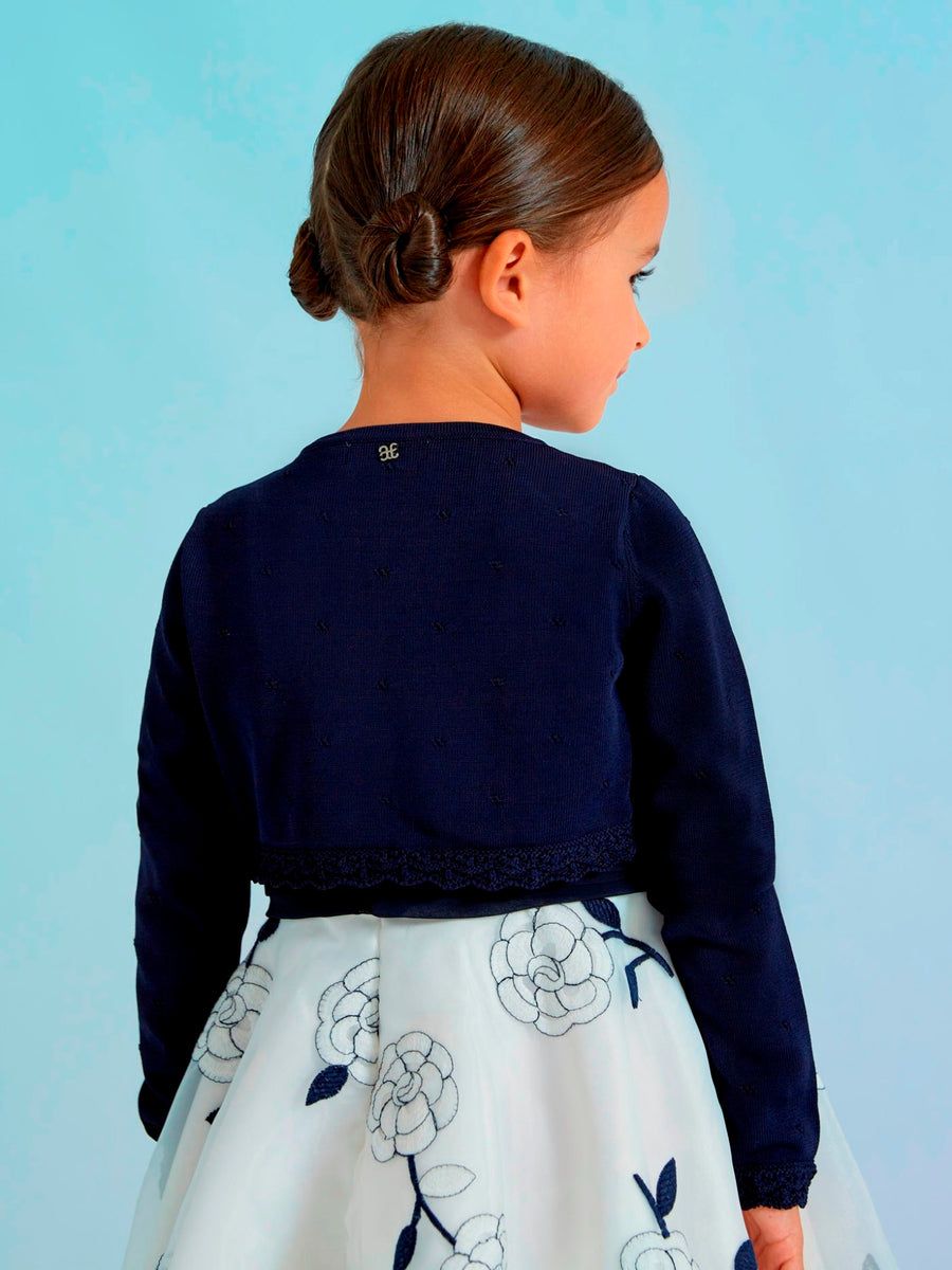 Casaco bolero tricot Marinho (Marinho)  para Menina - Abel & Lula