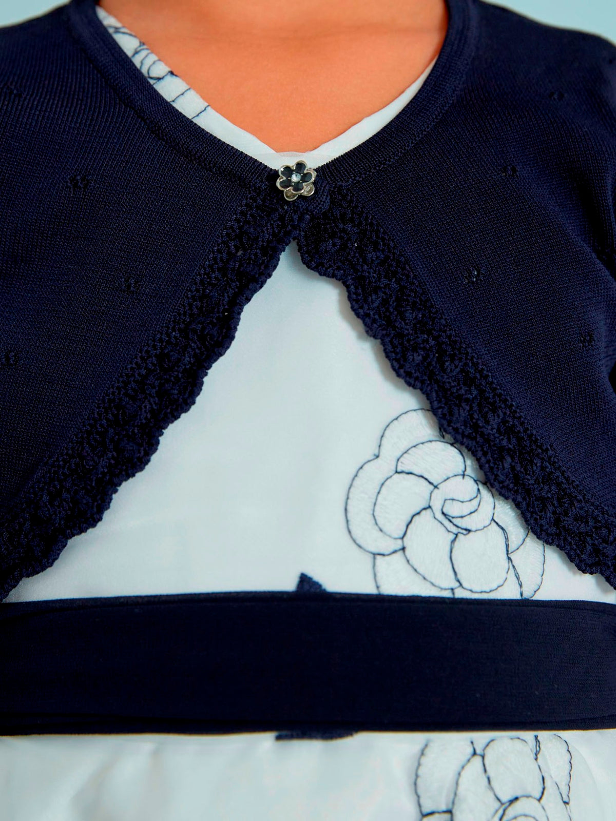 Casaco bolero tricot Marinho (Marinho)  para Menina - Abel & Lula