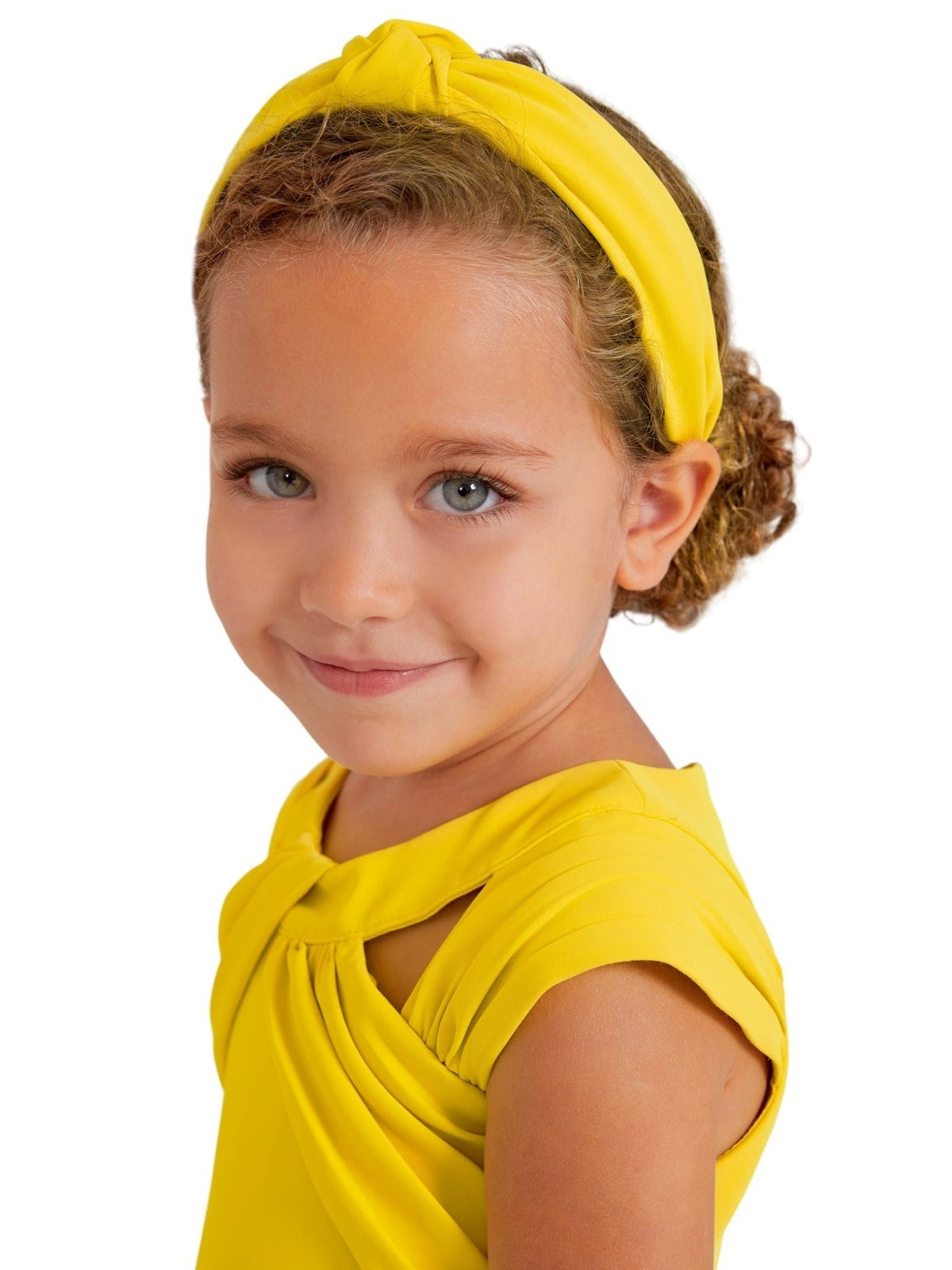 Bandolete crepe Limão (Amarelo)  para Menina - Abel & Lula