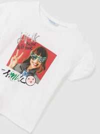T´shirt menina Branco (Branco)  para Menina - Mayoral