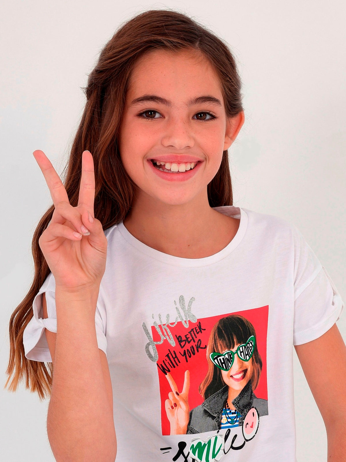 T´shirt menina Branco (Branco)  para Menina - Mayoral