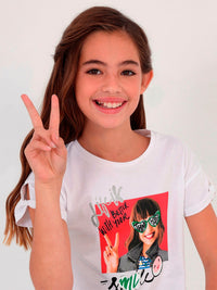T´shirt menina Branco (Branco)  para Menina - Mayoral
