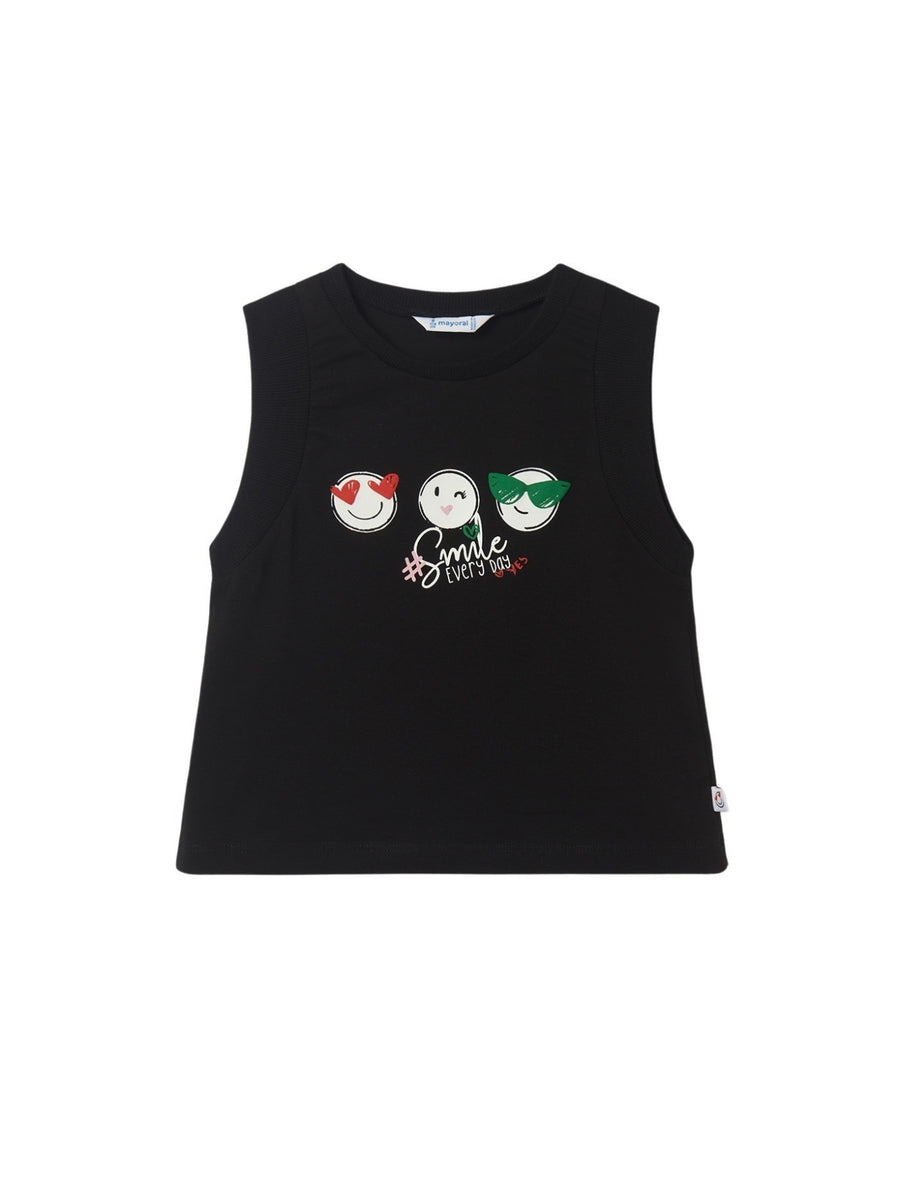 Blusa alças gráfica Preto (Preto)  para Menina - Mayoral