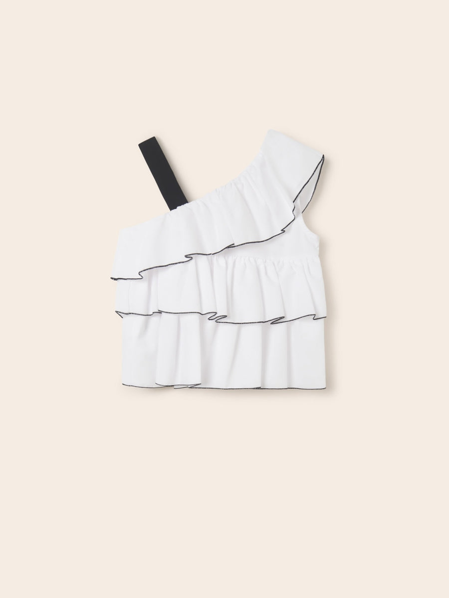 Túnica folhos Branco (Branco)  para Menina - Mayoral