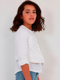 Blusão sarja Branco (Branco)  para Menina - Mayoral