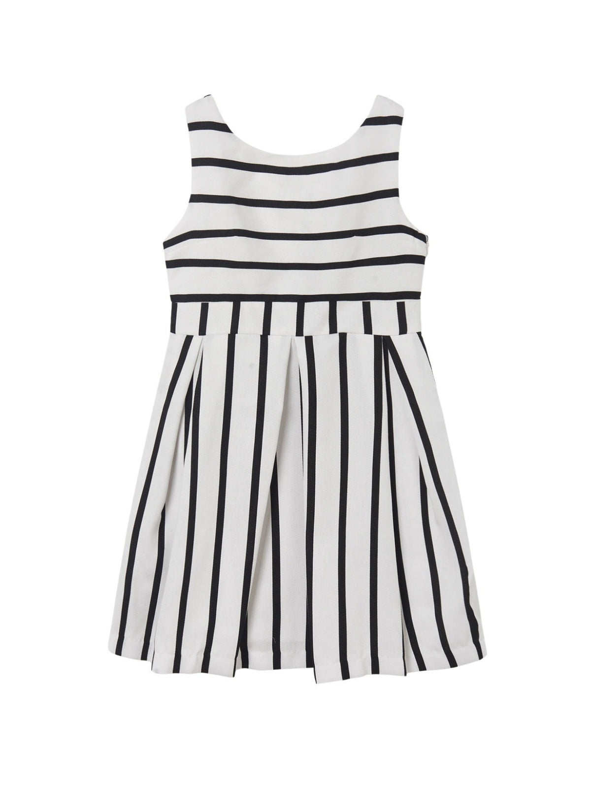 Vestido riscas c/laço Bco-preto (Preto)  para Menina - Mayoral